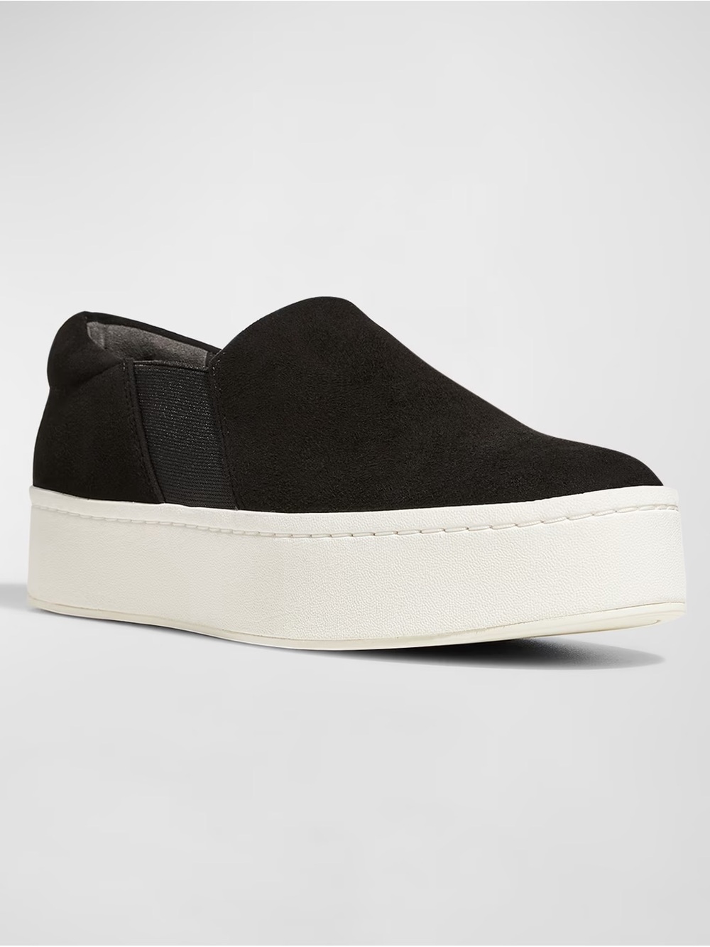Vince Black Slip-On Suede Warren Platform Sneakers